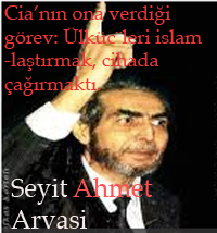 Seyit Ahmet Arvasi, Cia’nın ona verdiği  görev: Ülküc¨leri islam -laştırmak, cihada  çağırmaktı.