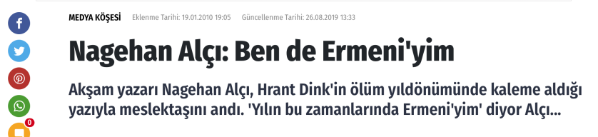 Nagehan Alçı: "Ermeni'yim" dedi.